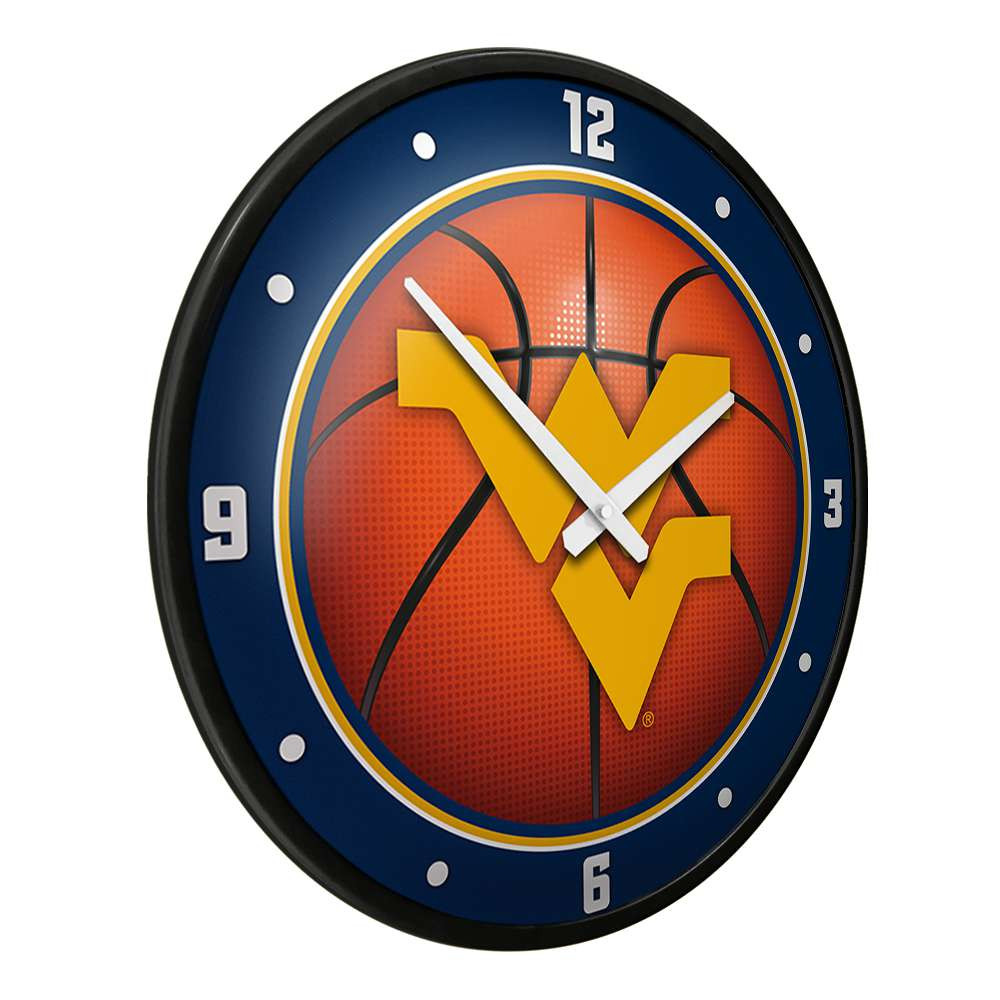 West Virginia Mountaineers Basketball - Modern Disc Wall Clock