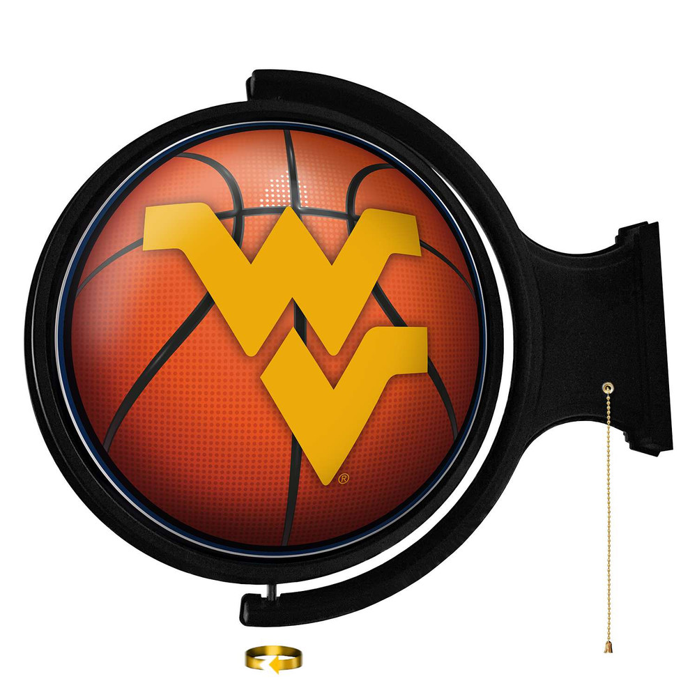 West Virginia Mountaineers Basketball - Original Round Rotating Lighted Wall Sign | The Fan-Brand | NCWVIR-115-11