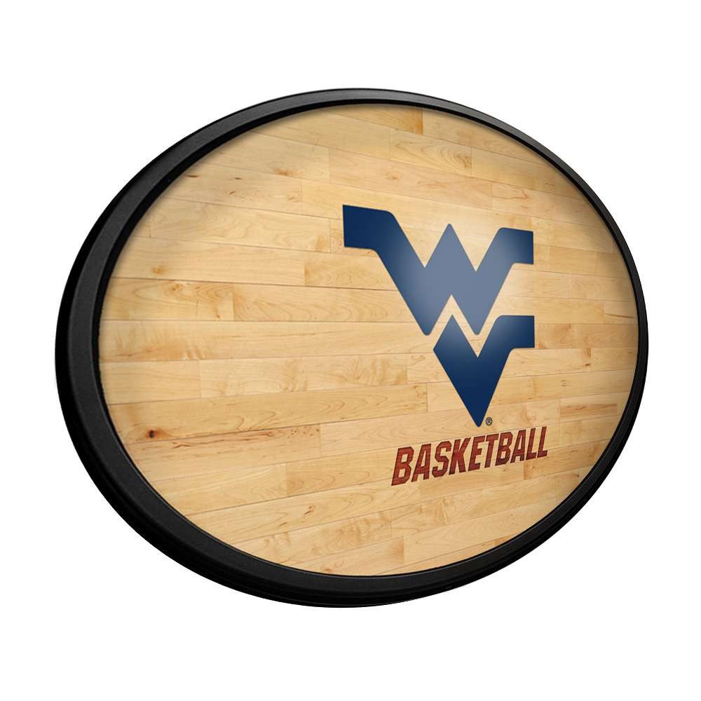 West Virginia Mountaineers Basketball - Oval Slimline Lighted Wall Sign