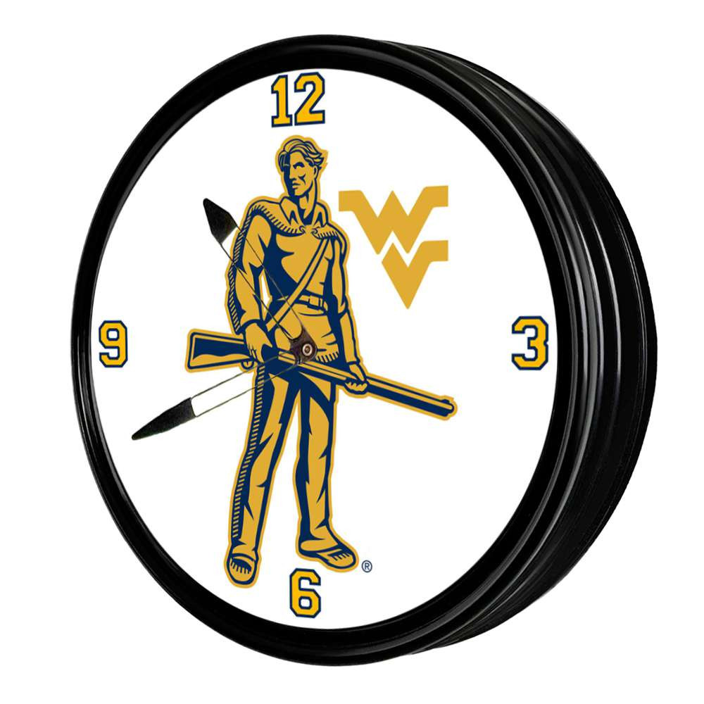 West Virginia Mountaineers Mountaineer - Retro Lighted Wall Clock