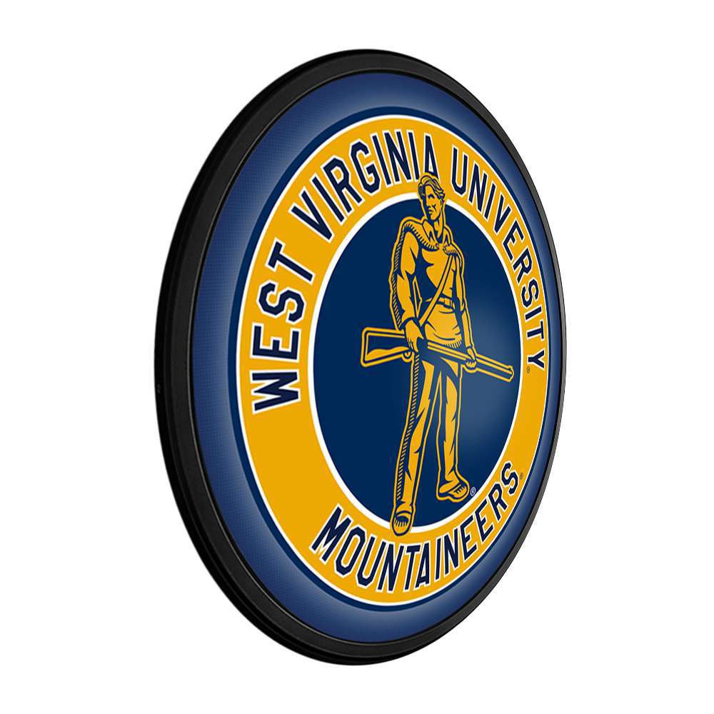 West Virginia Mountaineers Mountaineer - Round Slimline Lighted Wall Sign