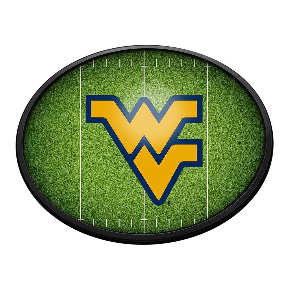 West Virginia Mountaineers On the 50 - Oval Slimline Lighted Wall Sign | The Fan-Brand | NCWVIR-140-22