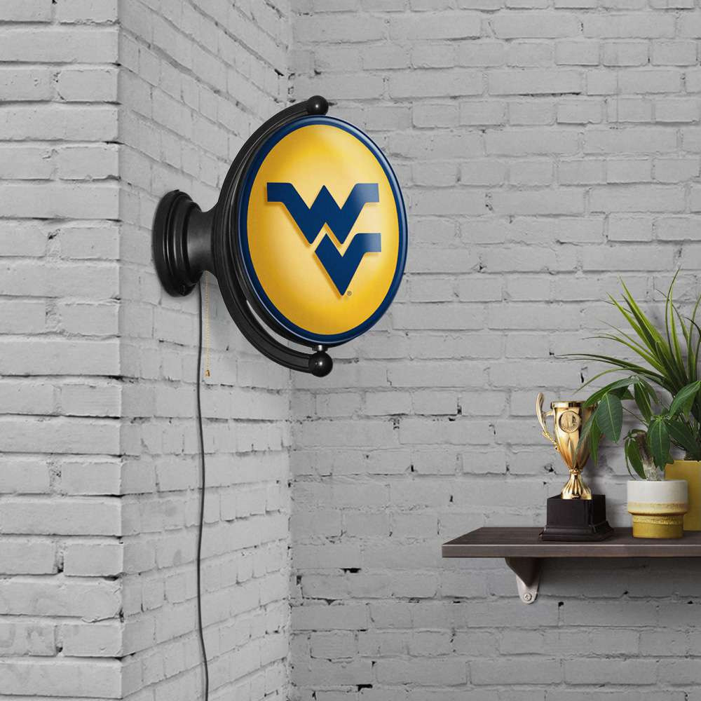 West Virginia Mountaineers Original Oval Rotating Lighted Wall Sign