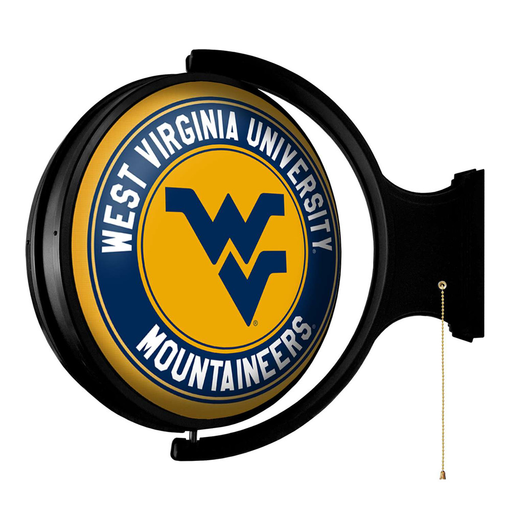 West Virginia Mountaineers Original Round Rotating Lighted Wall Sign - Gold