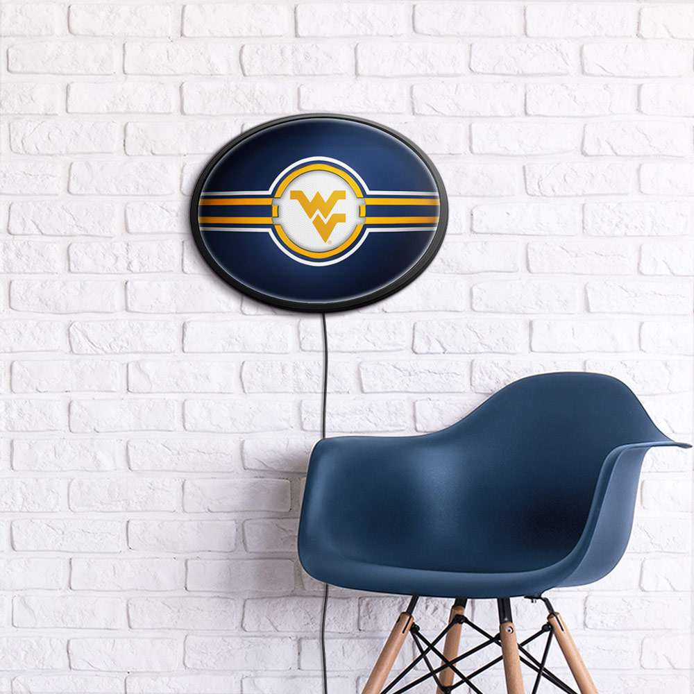 West Virginia Mountaineers Oval Slimline Lighted Wall Sign
