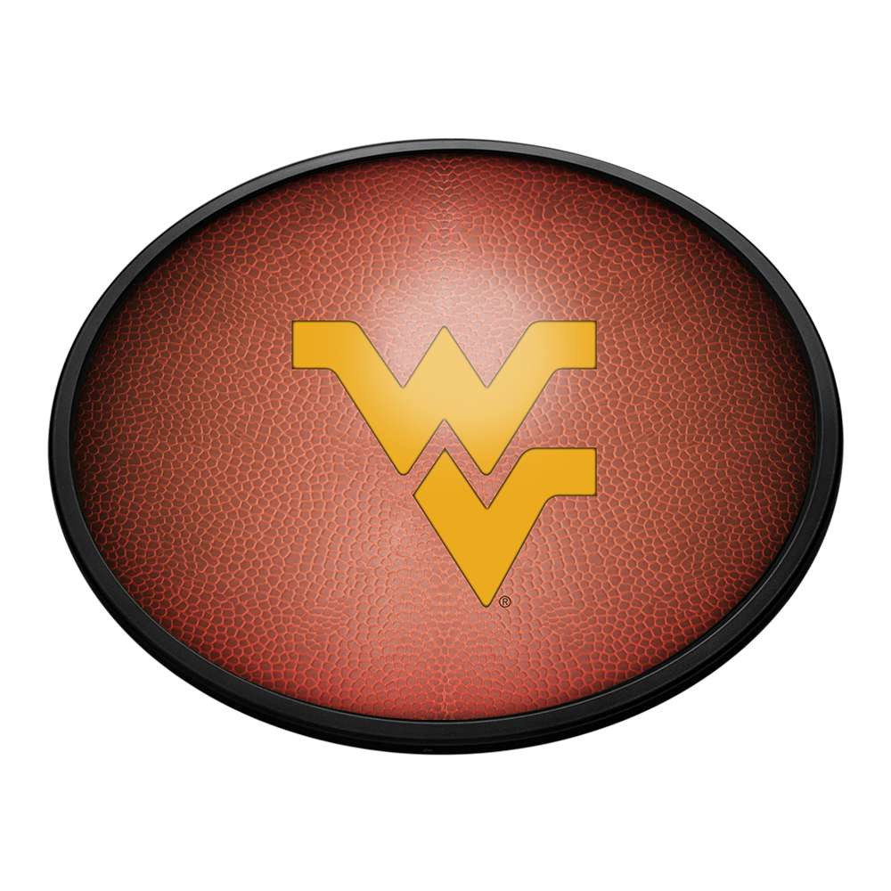 West Virginia Mountaineers Pigskin - Oval Slimline Lighted Wall Sign | The Fan-Brand | NCWVIR-140-21