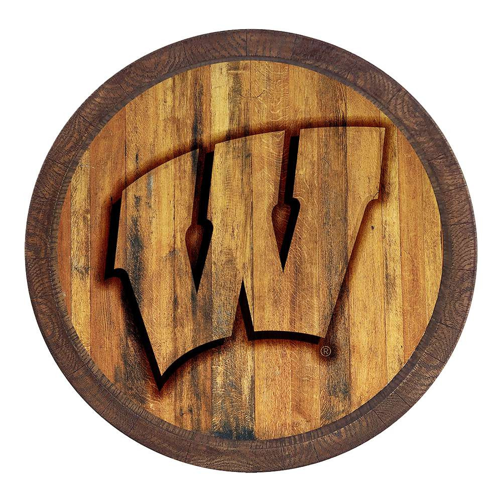 Wisconsin Badgers Branded Faux Barrel Top Sign | The Fan-Brand | NCWISB-240-02