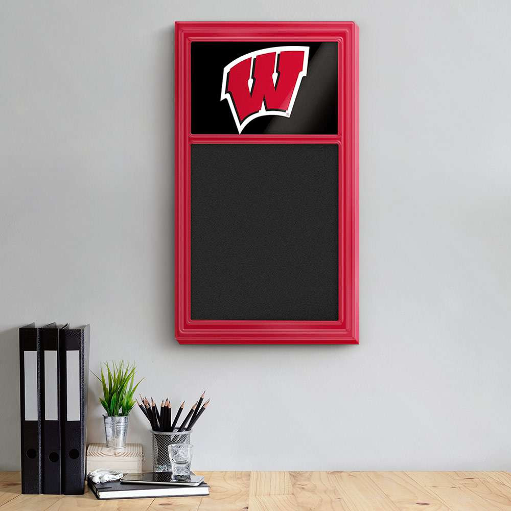 Wisconsin Badgers Cork Note Board - Red Frame / Black