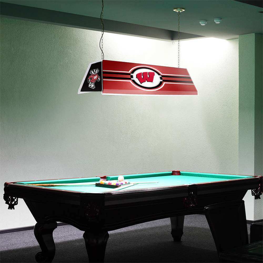 Wisconsin Badgers Edge Glow Pool Table Light - Red / Black End Cap