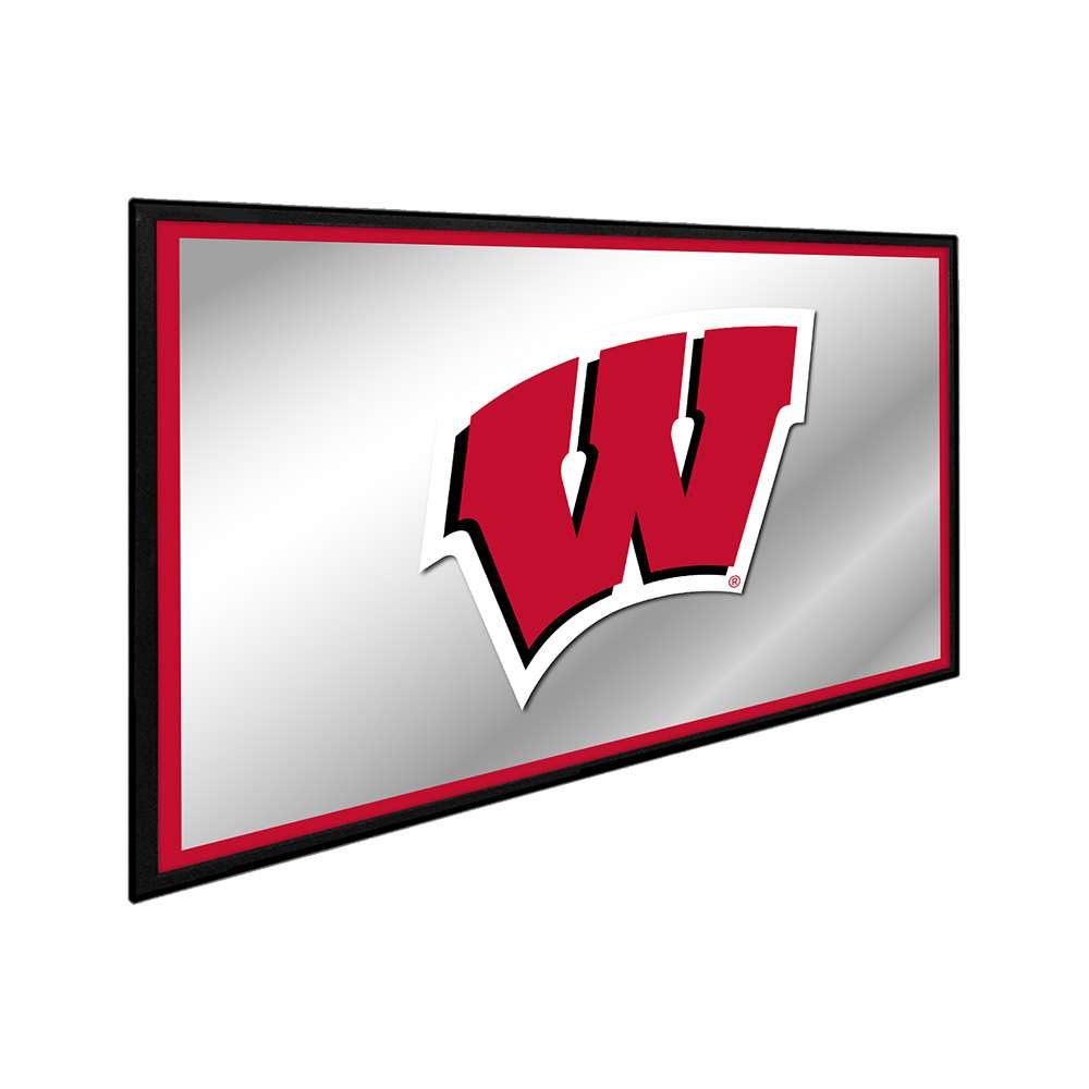 Wisconsin Badgers Framed Mirrored Wall Sign