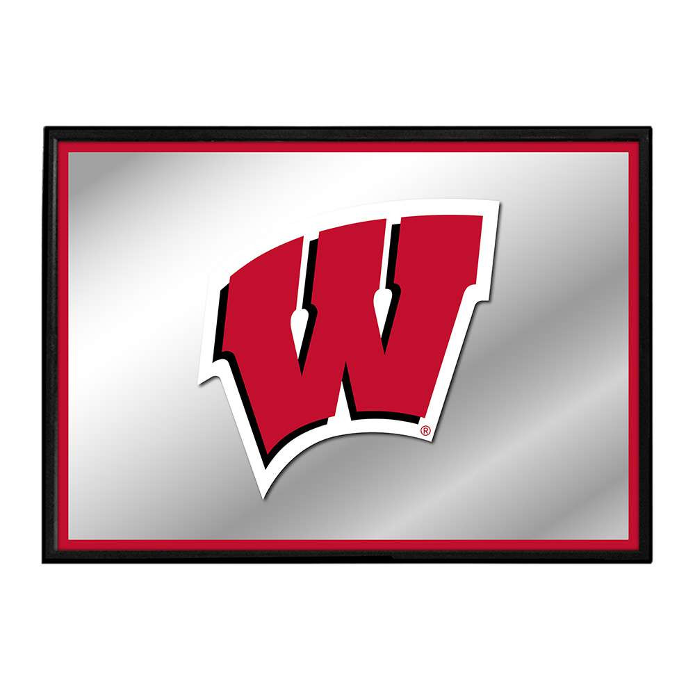 Wisconsin Badgers Framed Mirrored Wall Sign | The Fan-Brand | NCWISB-265-01