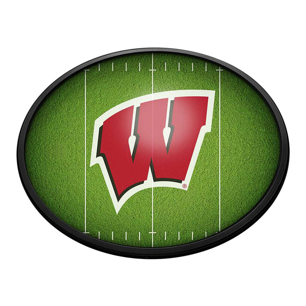 Wisconsin Badgers On the 50 - Oval Slimline Lighted Wall Sign | The Fan-Brand | NCWISB-140-22