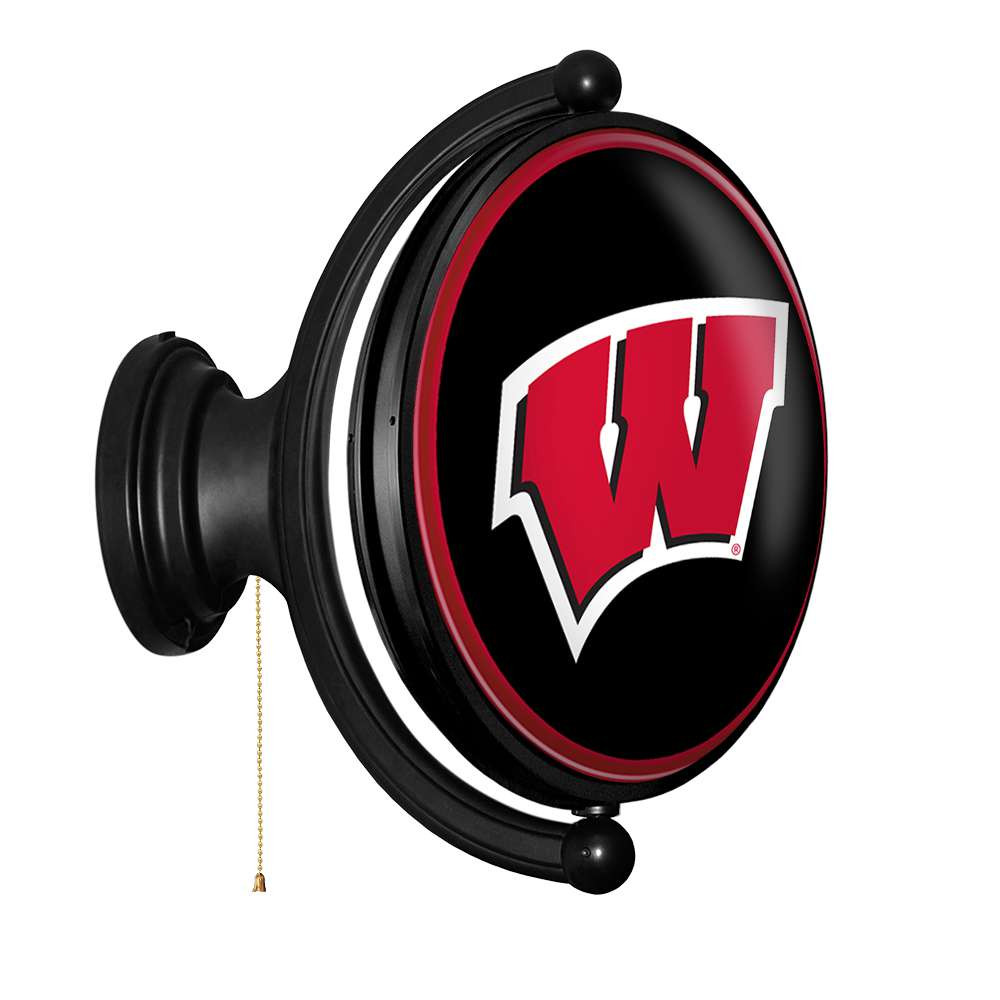 Wisconsin Badgers Original Oval Rotating Lighted Wall Sign - Black