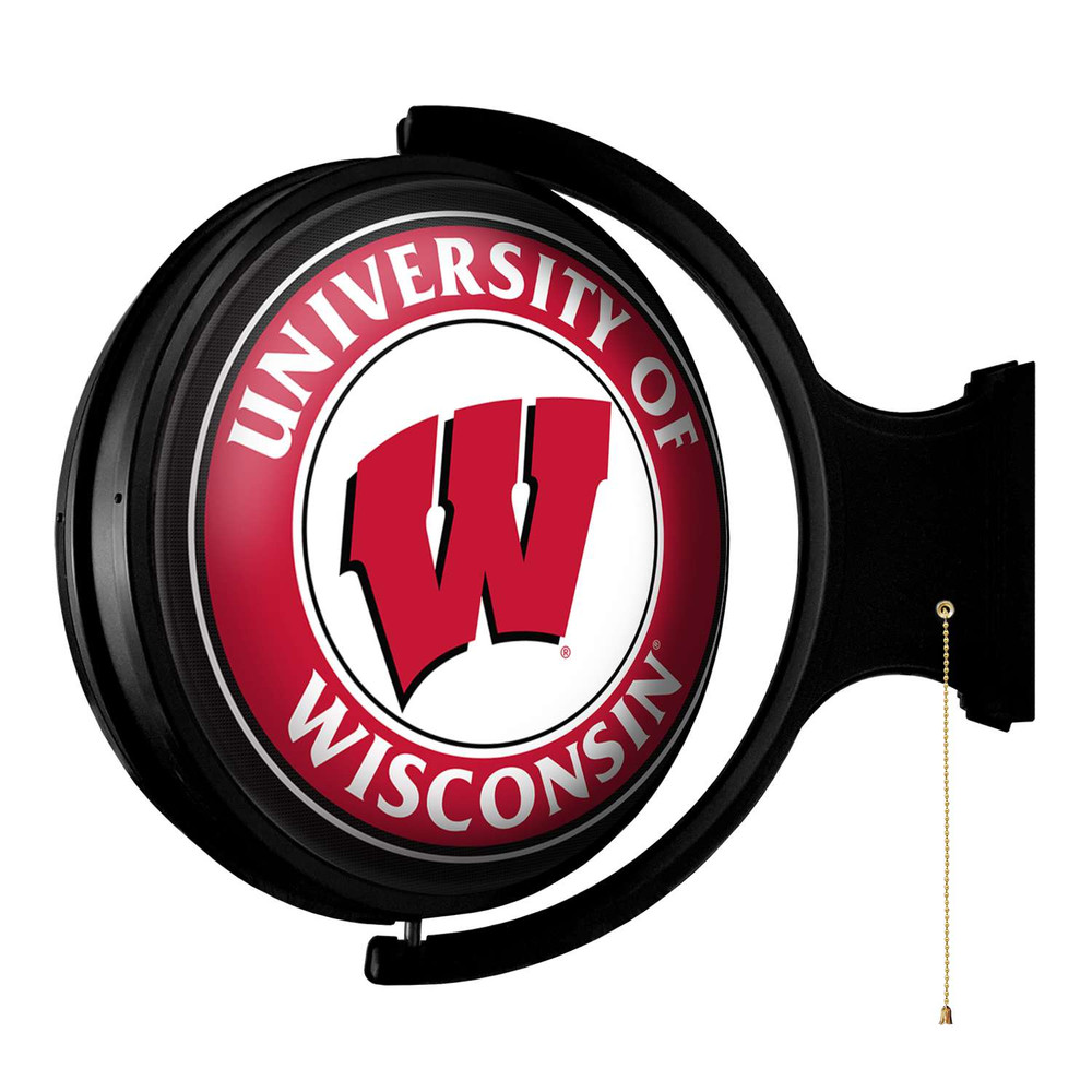 Wisconsin Badgers Original Round Lighted Rotating Wall Sign