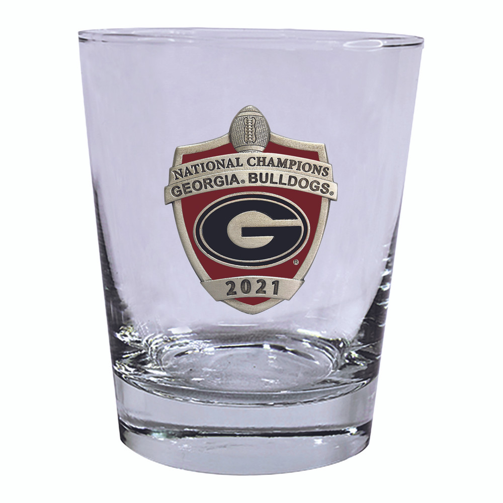 Georgia Bulldogs 2021 National Champions Old Fashioned Glass Set of Two | Heritage Pewter | DOF11378ER