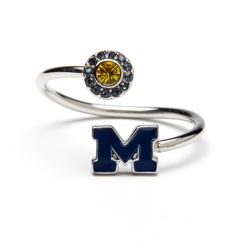 Michigan Wolverines Blue Stainless Steel Adjustable Ring | Stone Armory | MI-UM602