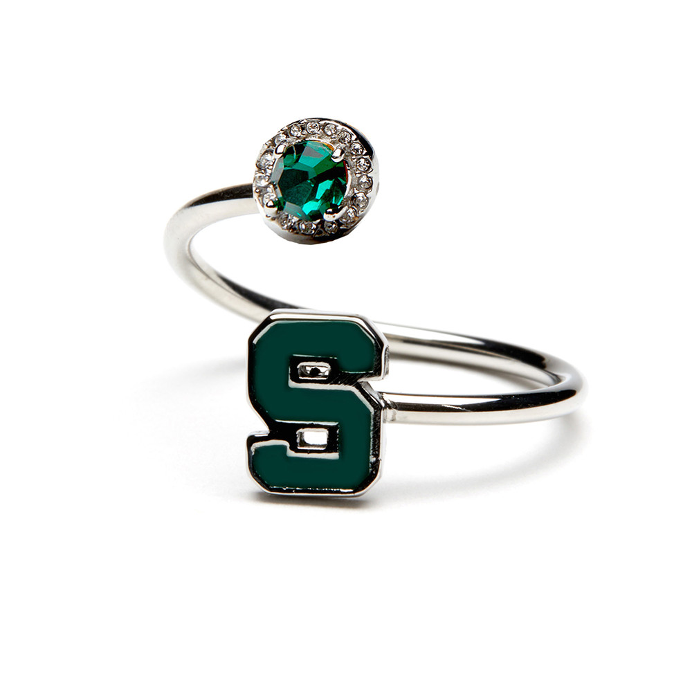 Michigan State Spartans "S" Stainless Steel Adjustable Ring | Stone Armory | MI-MSU601
