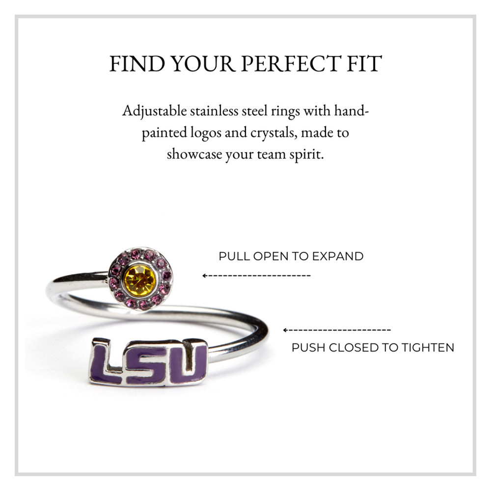 LSU Tiger Stainless Steel Adjustable Ring | Stone Armory | LSU601
