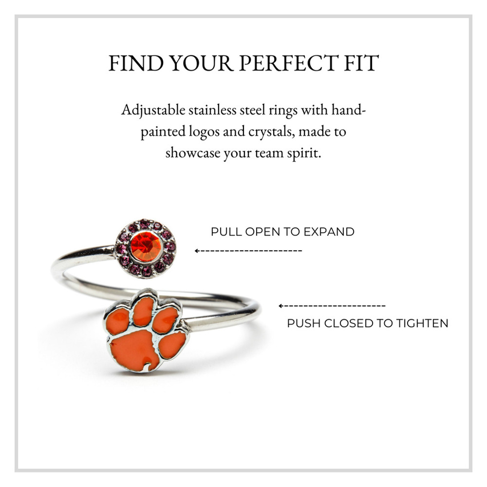 Clemson Tigers Stainless Steel Adjustable Ring | Stone Armory | CL601