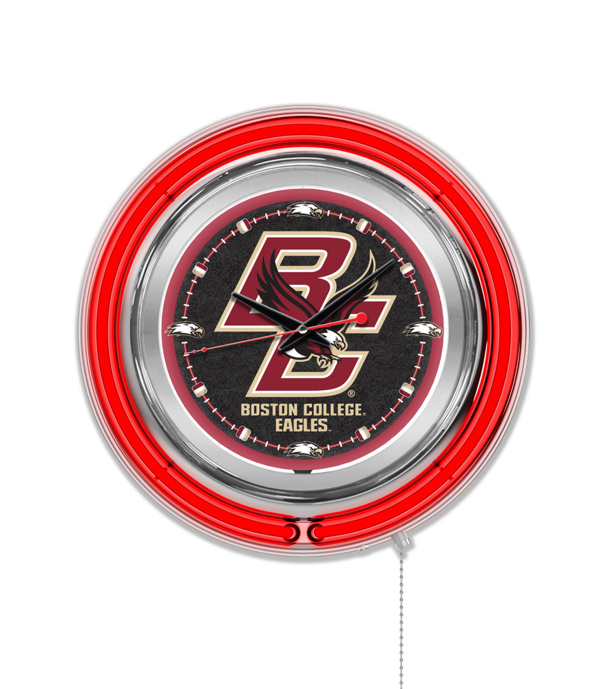 Boston College Eagles Double Neon Wall Clock | Holland Bar Stool Co. | Clk15BostnC