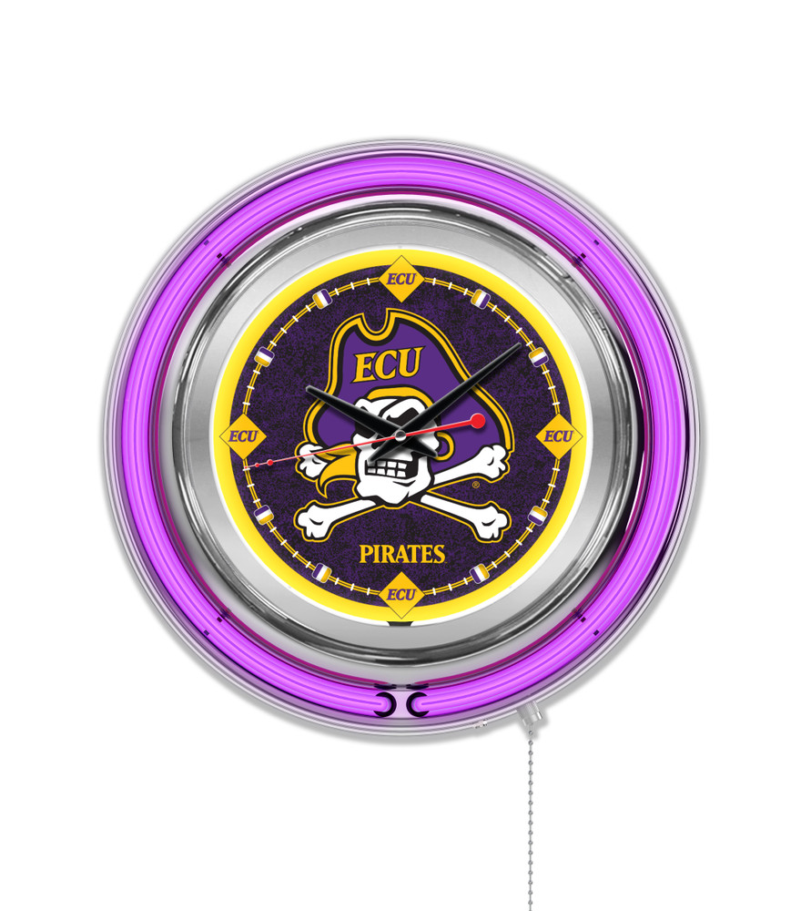 East Carolina Pirates Double Neon Wall Clock | Holland Bar Stool Co. | Clk15Ecarol