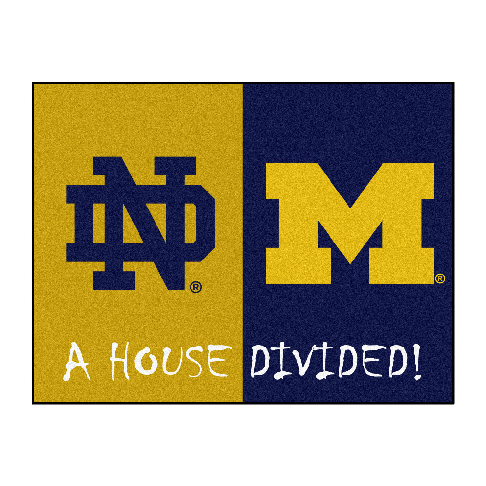 Notre Dame Fighting Irish / Michigan Wolverines House Divided Mat | Fanmats | 18679