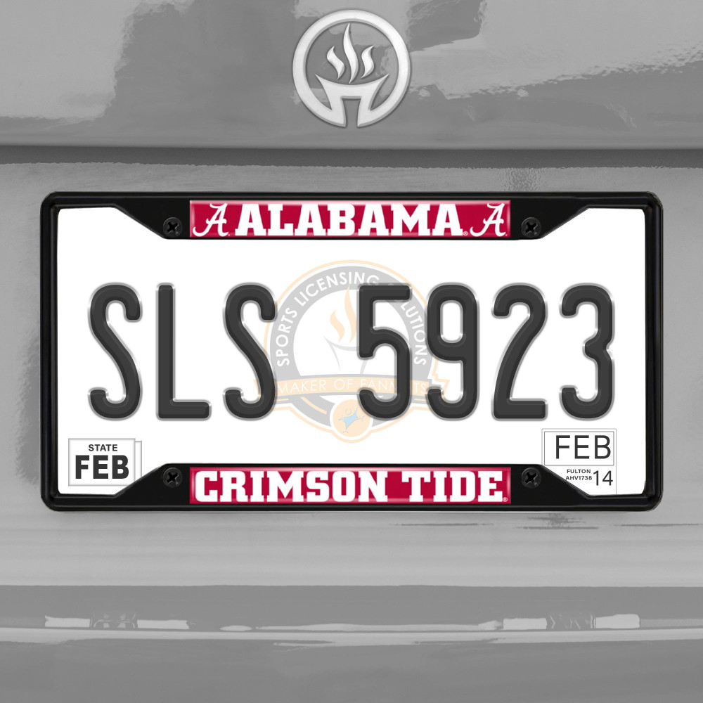 Alabama Crimson Tide License Plate Frame - Black | Logo Chair | 102-F128-BLK
