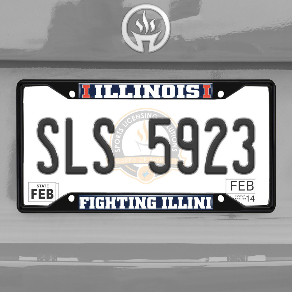 Illinois Fighting Illini License Plate Frame - Black | Fanmats | 31252