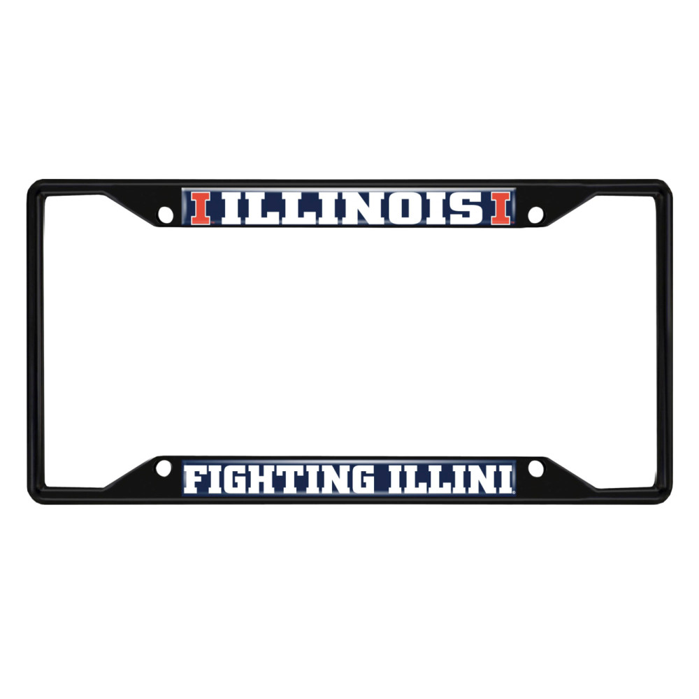 Illinois Fighting Illini License Plate Frame - Black | Fanmats | 31252