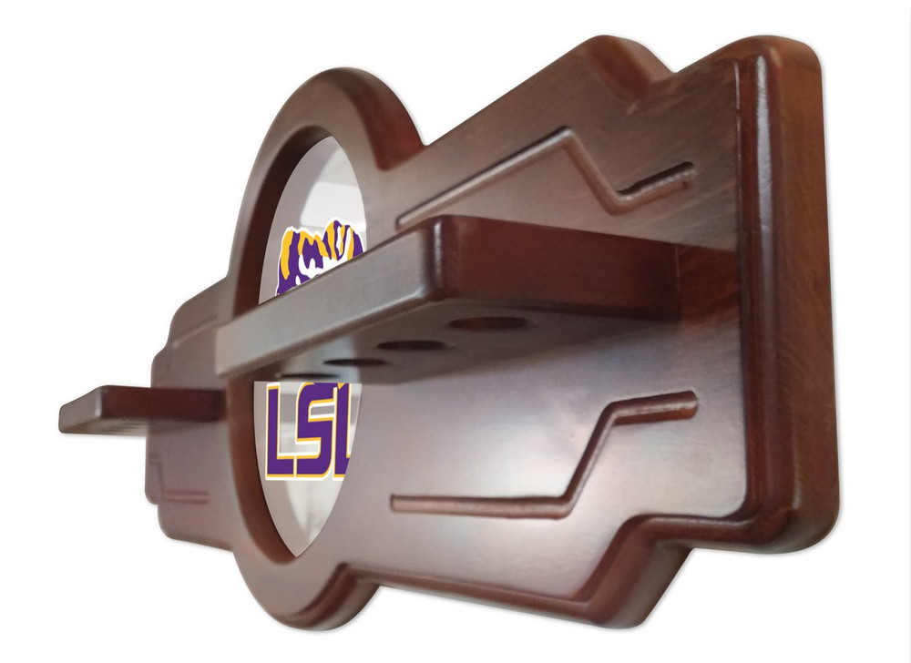 LSU Tigers Solid Wood Cue Rack | Holland Bar Stool Co. | CueChrdLaStUn