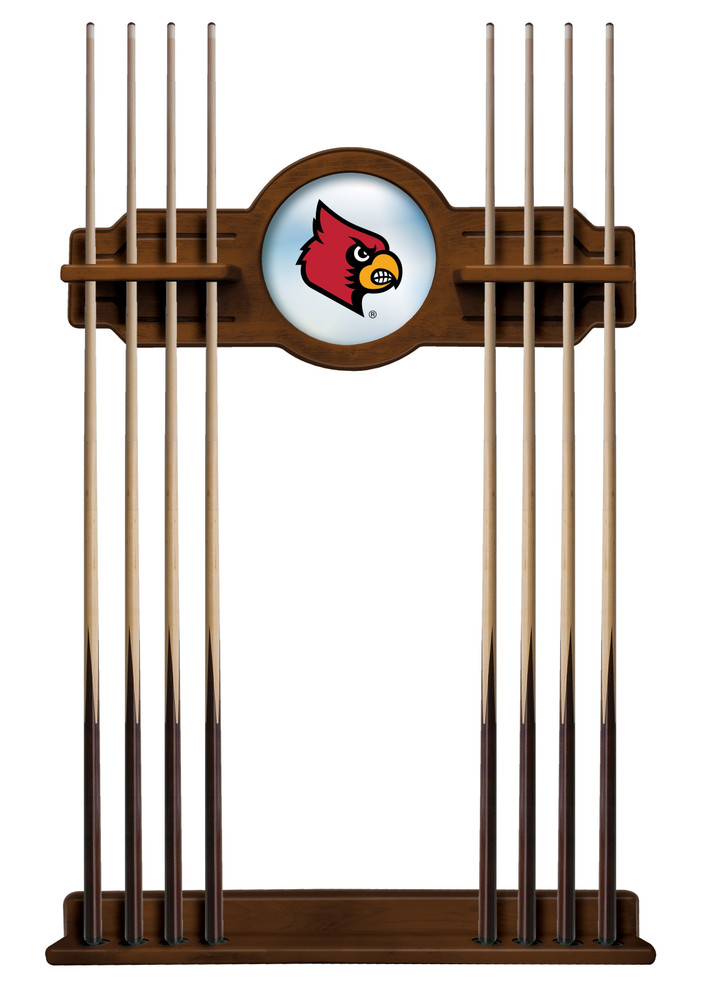 Louisville Cardinals Solid Wood Cue Rack | Holland Bar Stool Co. | CueChrdLville