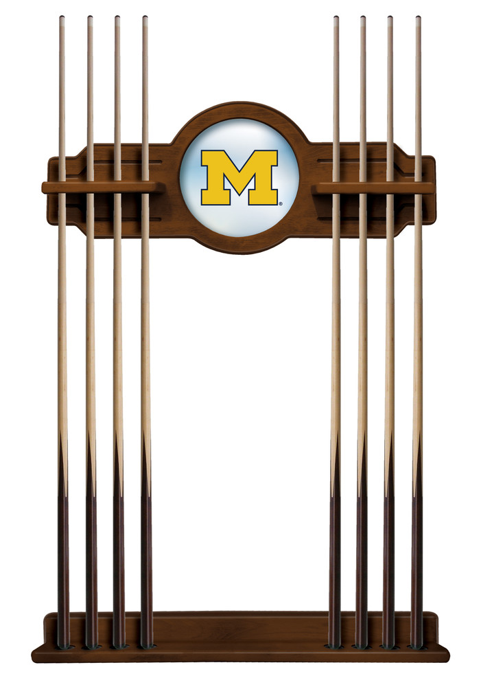 Michigan Wolverines Solid Wood Cue Rack | Holland Bar Stool Co. | CueChrdMichUn