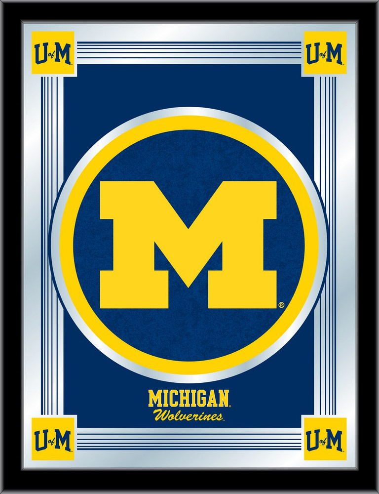 Michigan Wolverines Logo Wall Mirror | Holland Bar Stool Co. | MLogoMichUn