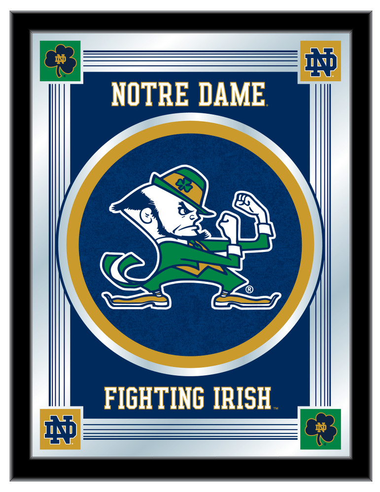 Notre Dame Fighting Irish- Leprechaun Logo Wall Mirror | Holland Bar Stool Co. | MLogoND-Lep