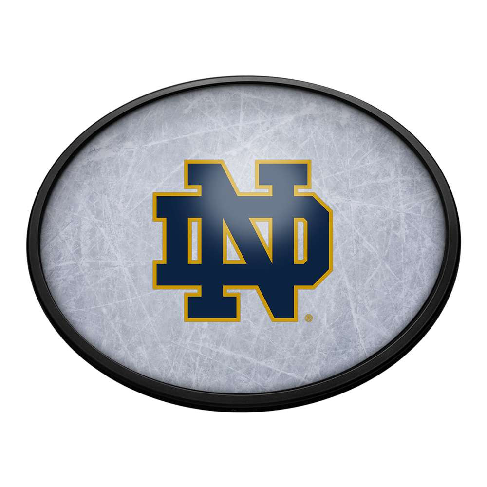 Notre Dame Fighting Irish: Ice Rink - Oval Slimline Lighted Wall Sign | The Fan-Brand | NCNTRD-140-41