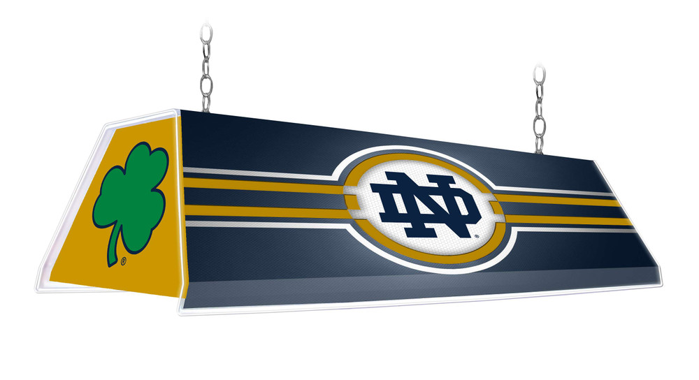 Notre Dame Fighting Irish: Edge Glow Pool Table Light - Irish Blue / Shamrock Cap | The Fan-Brand | NCNTRD-320-01A