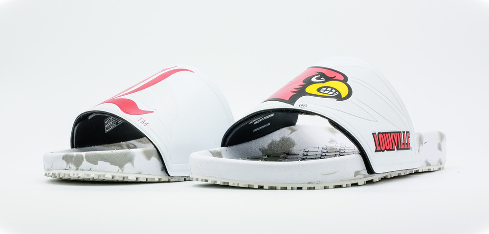 Louisville Cardinals Slydr Slide Sandals | Hype Co. |HCPRO.WHT.LOU