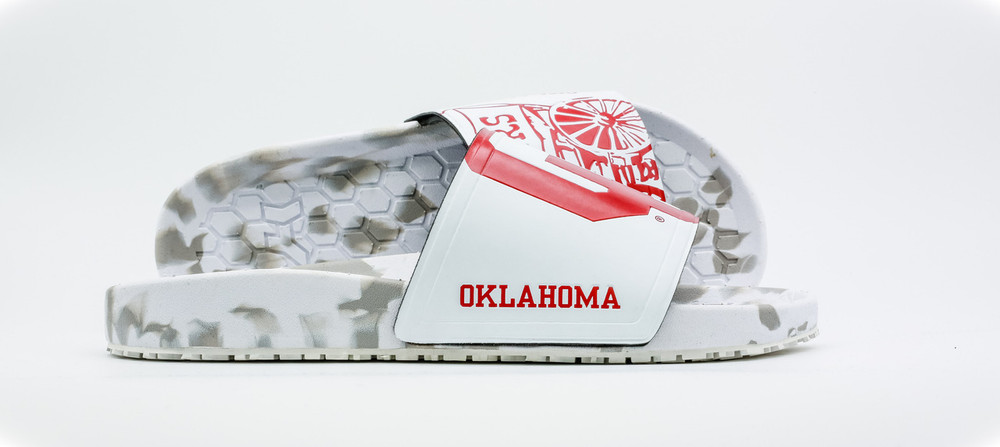 Oklahoma Sooners Slydr Slide Sandals | Hype Co. |HCPRO.OKA.WHT
