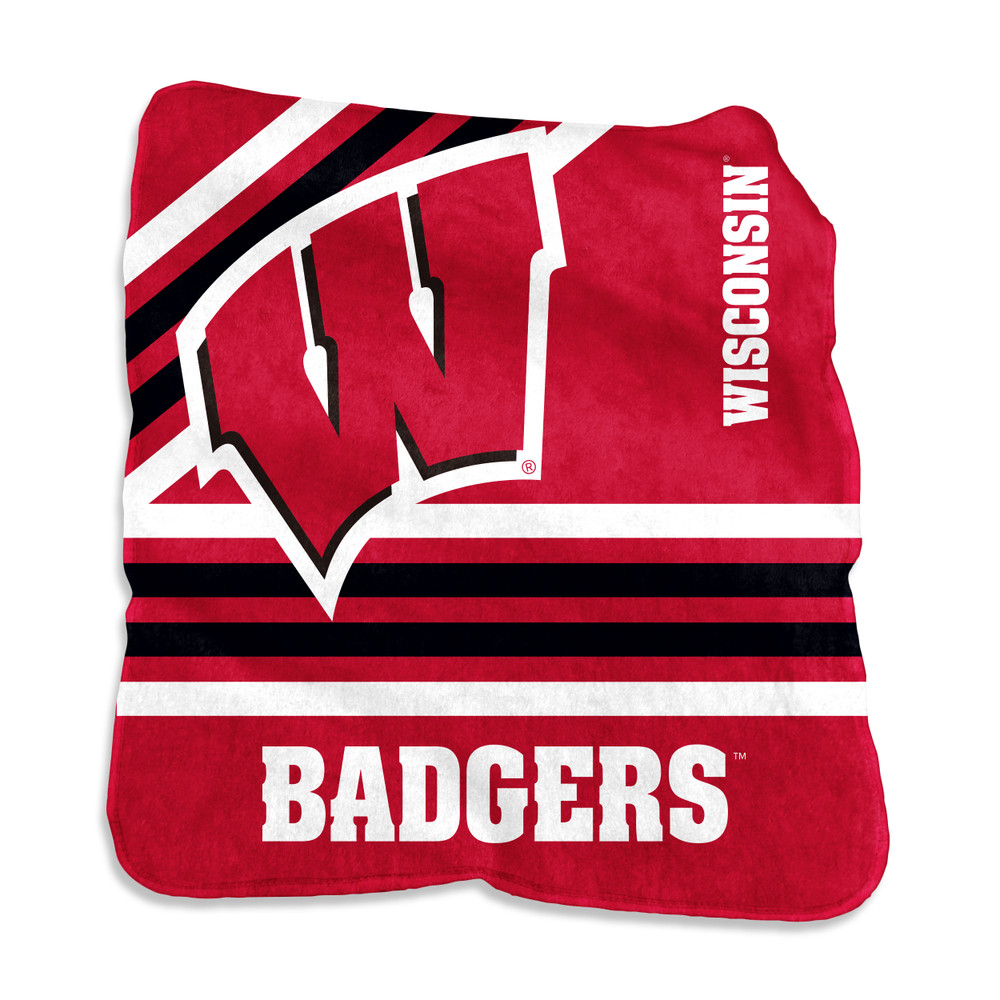 Wisconsin Badgers Raschel Throw Blanket | Logo Chair | 244-26c