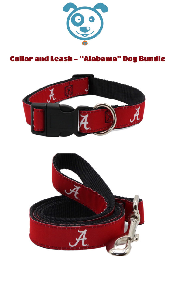 Alabama Crimson Tide Dog Collar and Leash Set | STADIUM SPOT | DC-AL-_DL-AL-6