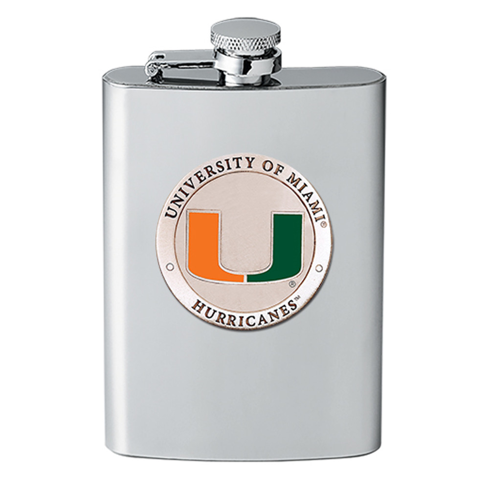 Miami Hurricanes Flask | Heritage Pewter | FFS10185EO