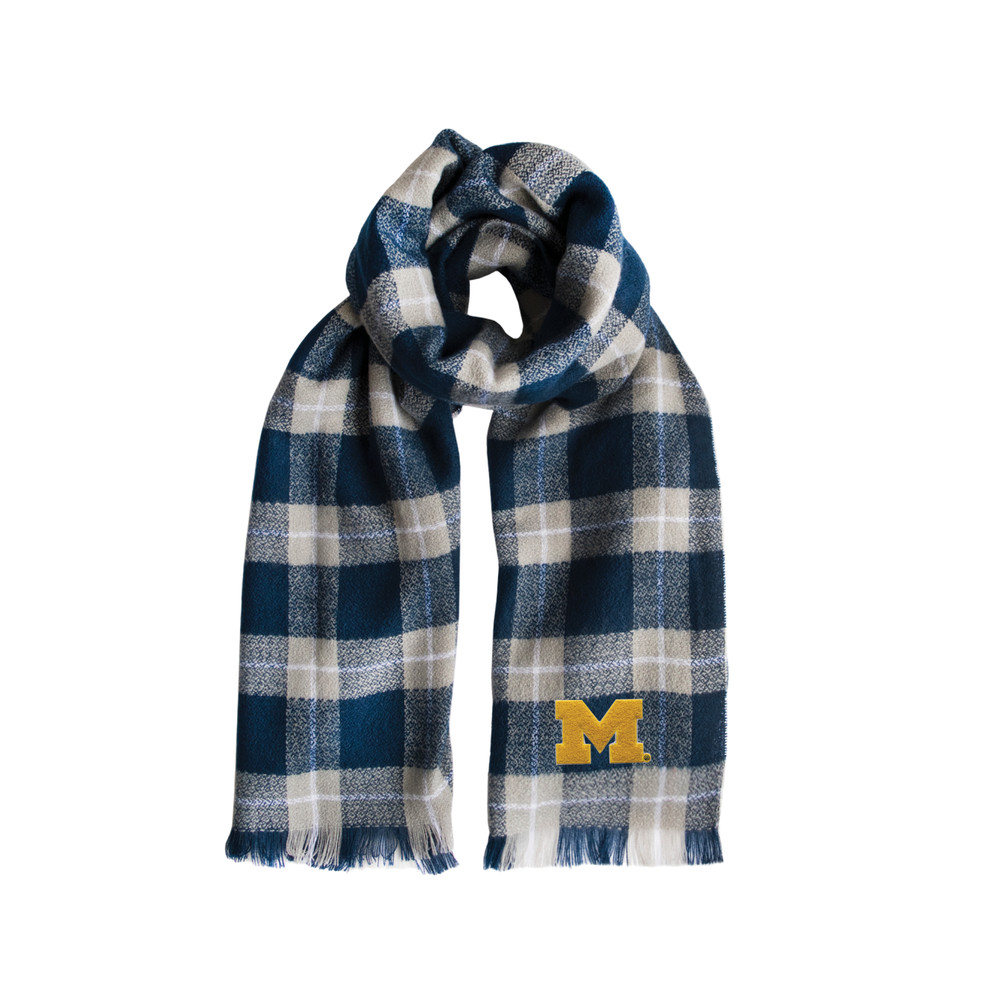 Michigan Wolverines Plaid Blanket Scarf | Little Earth | 100679-UMIC