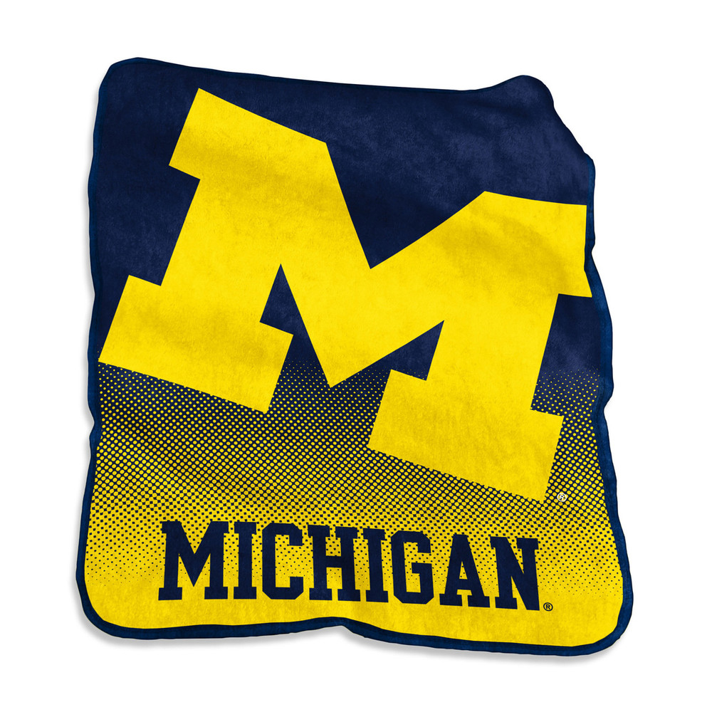 Michigan Wolverines Raschel Throw Blanket | Logo Chair | 171-26C