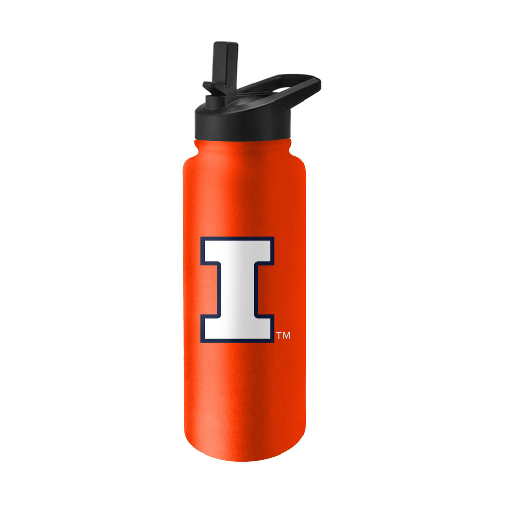 Illinois Fighting Illini Quencher Logo Flip Top Water Bottle| Logo Brands | 151-S34QB-8