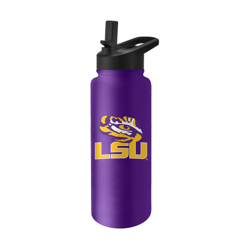 LSU Tigers Quencher Logo Flip Top Water Bottle| Logo Brands | 162-S34QB-8