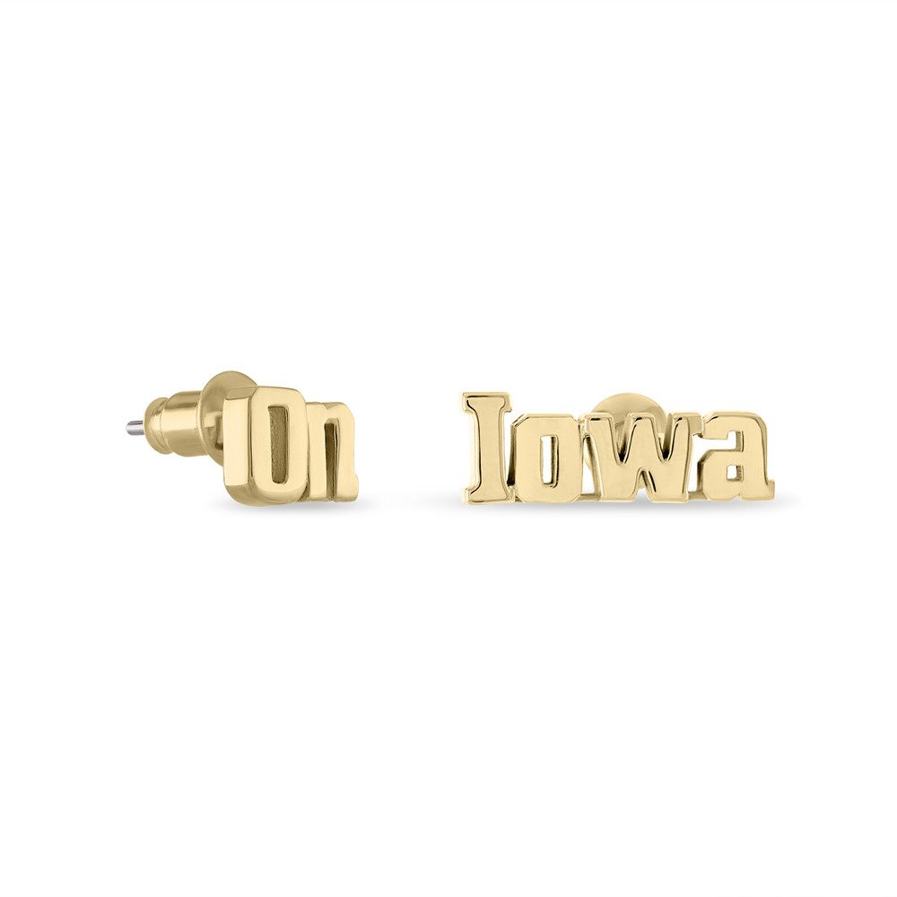 Iowa Hawkeyes 'ON IOWA' Stud Earrings | Stone Armory | IA303-G