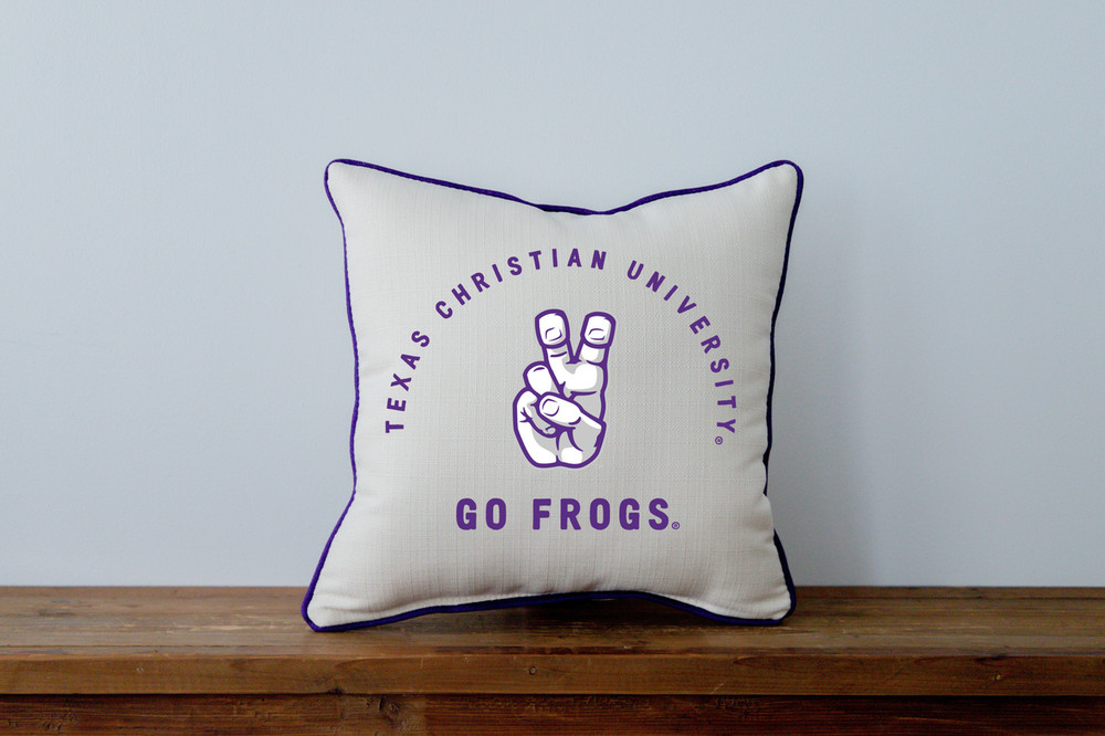 TCU Horned Frogs Arched Throw Pillow | Little Birdie | TCU0018AP