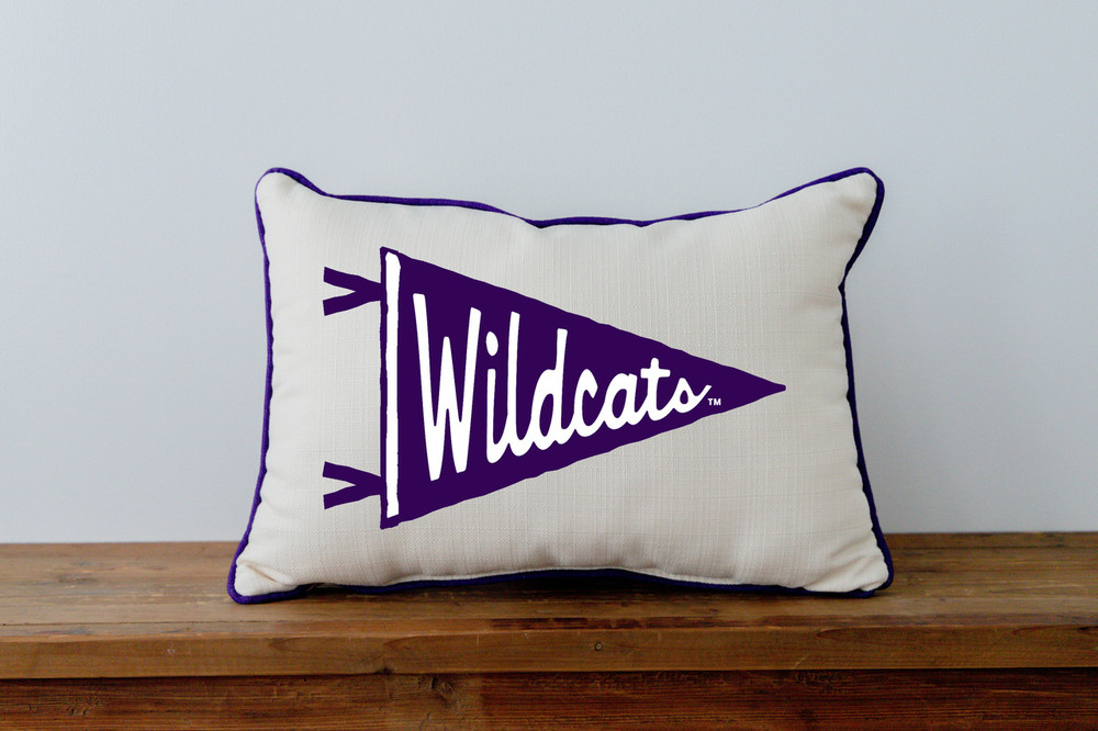 Kansas State Wildcats Pennant Throw Pillow | Little Birdie | KSU0007AP