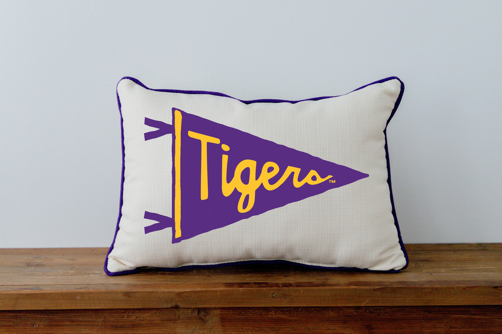LSU Tigers Pennant Throw Pillow | Little Birdie | LSU0032AP