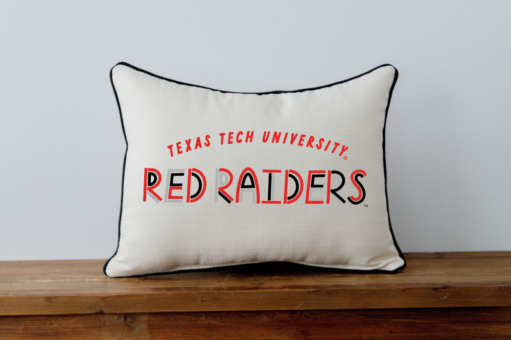 Texas Tech Red Raiders Poster Press Throw Pillow | Little Birdie | TECH0021AP